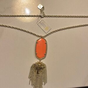 Kendra Scott Gold and Orange Pendant Necklace